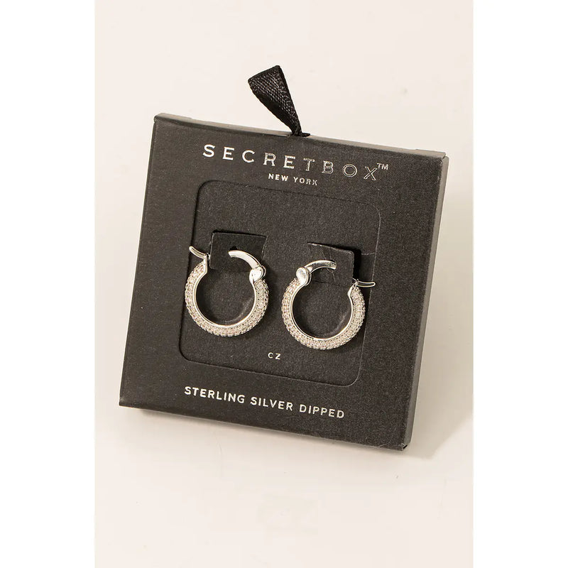 White Gold Secret Box Gold Dipped Hoop Earrings