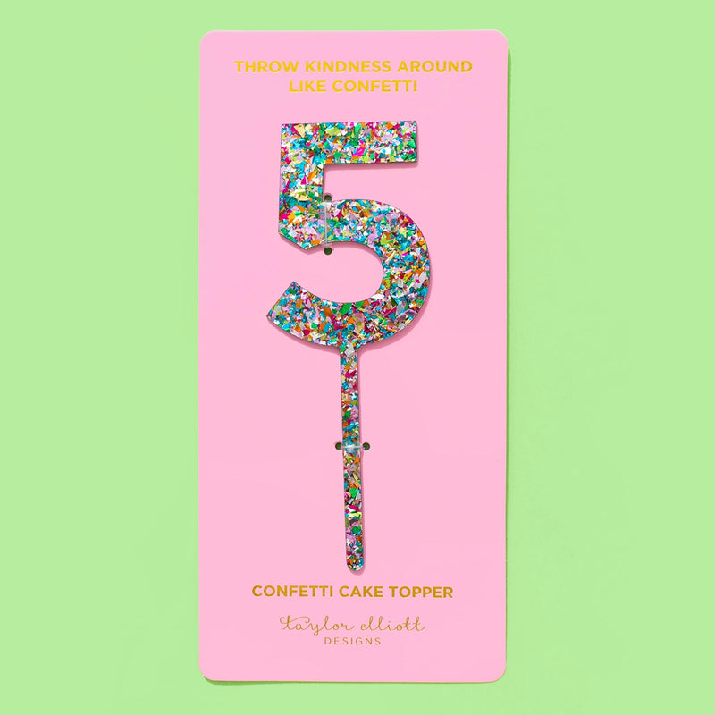 Cake Toppers - Numbers - Colorful Confetti