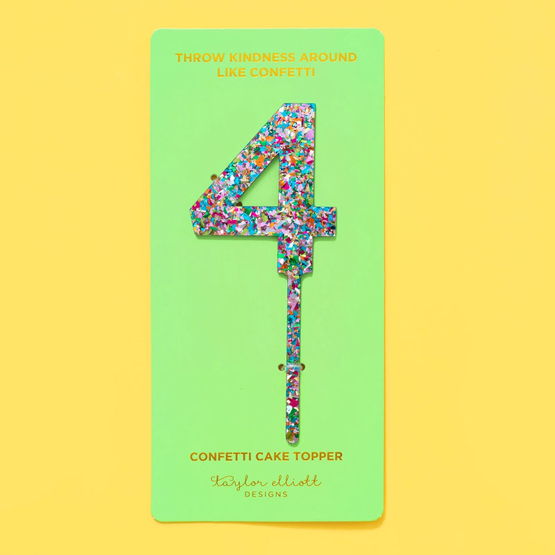 Cake Toppers - Numbers - Colorful Confetti