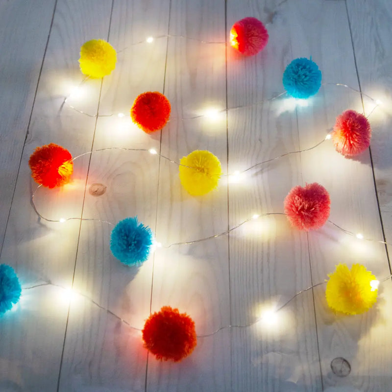Boho Colorful Pom Pom String Lights