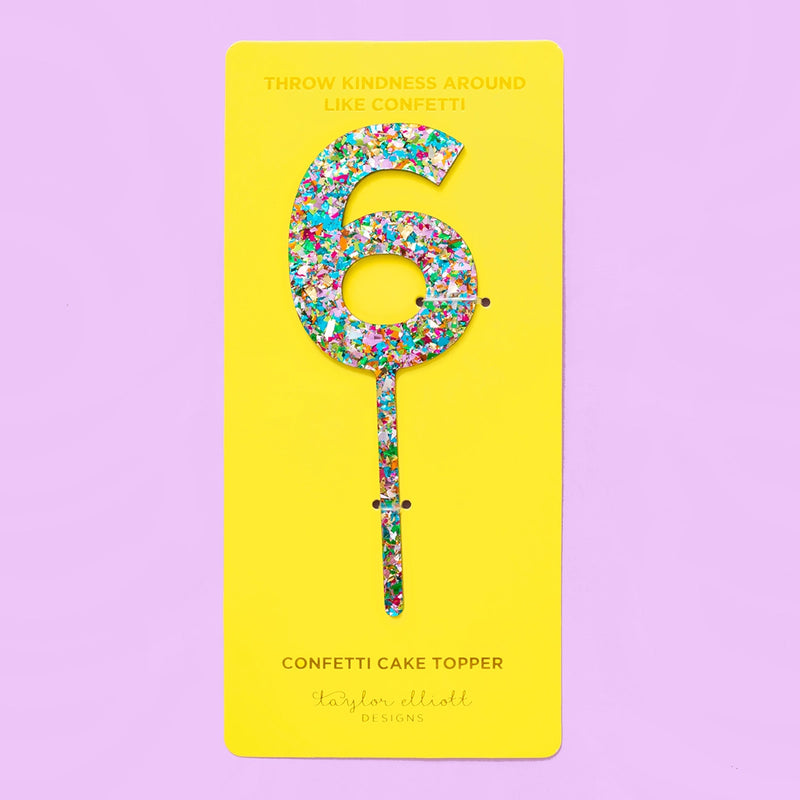 Cake Toppers - Numbers - Colorful Confetti