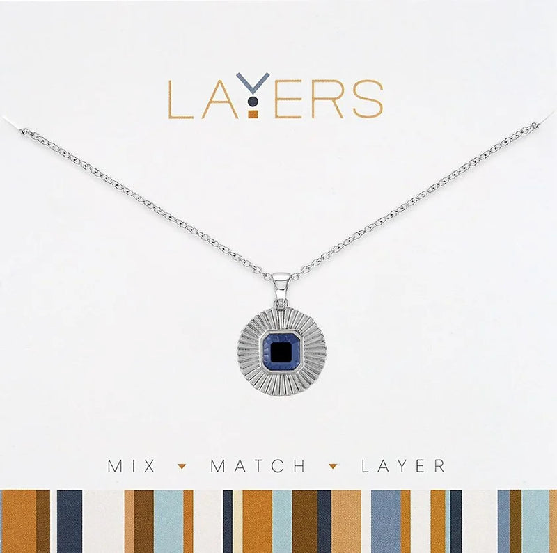 Silver Montana Blue Pendant Layers Necklace