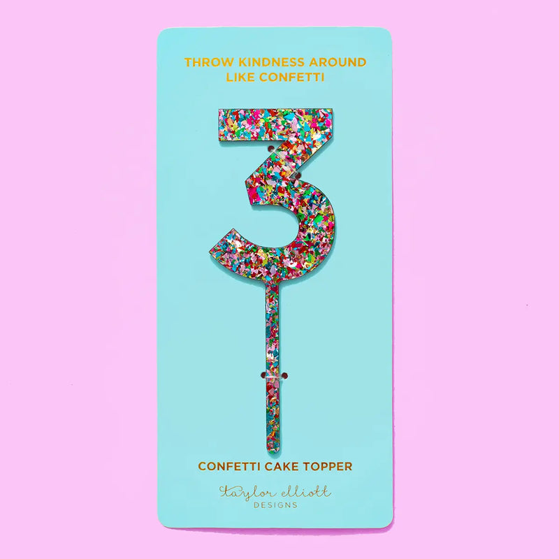 Cake Toppers - Numbers - Colorful Confetti