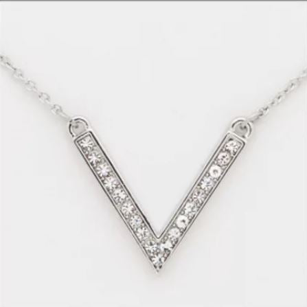 Silver Narrow "V" Layers Necklace