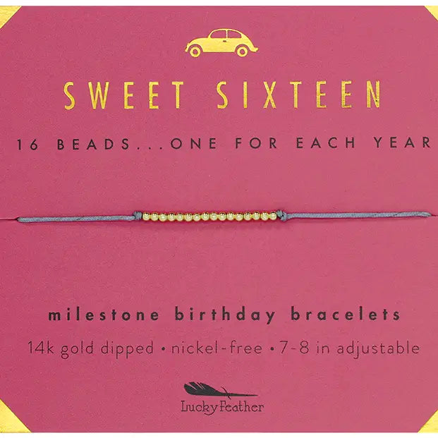 Milestone Birthday Bracelet - Gold - Sweet Sixteen