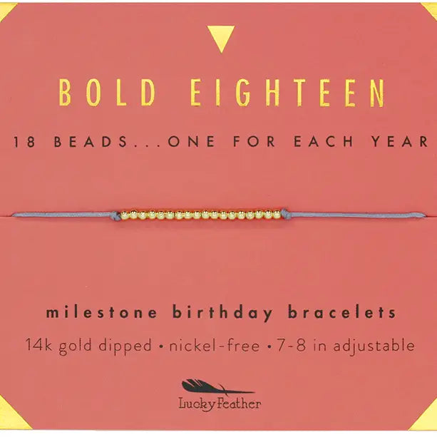 Milestone Birthday Bracelet - Gold - Eighteen