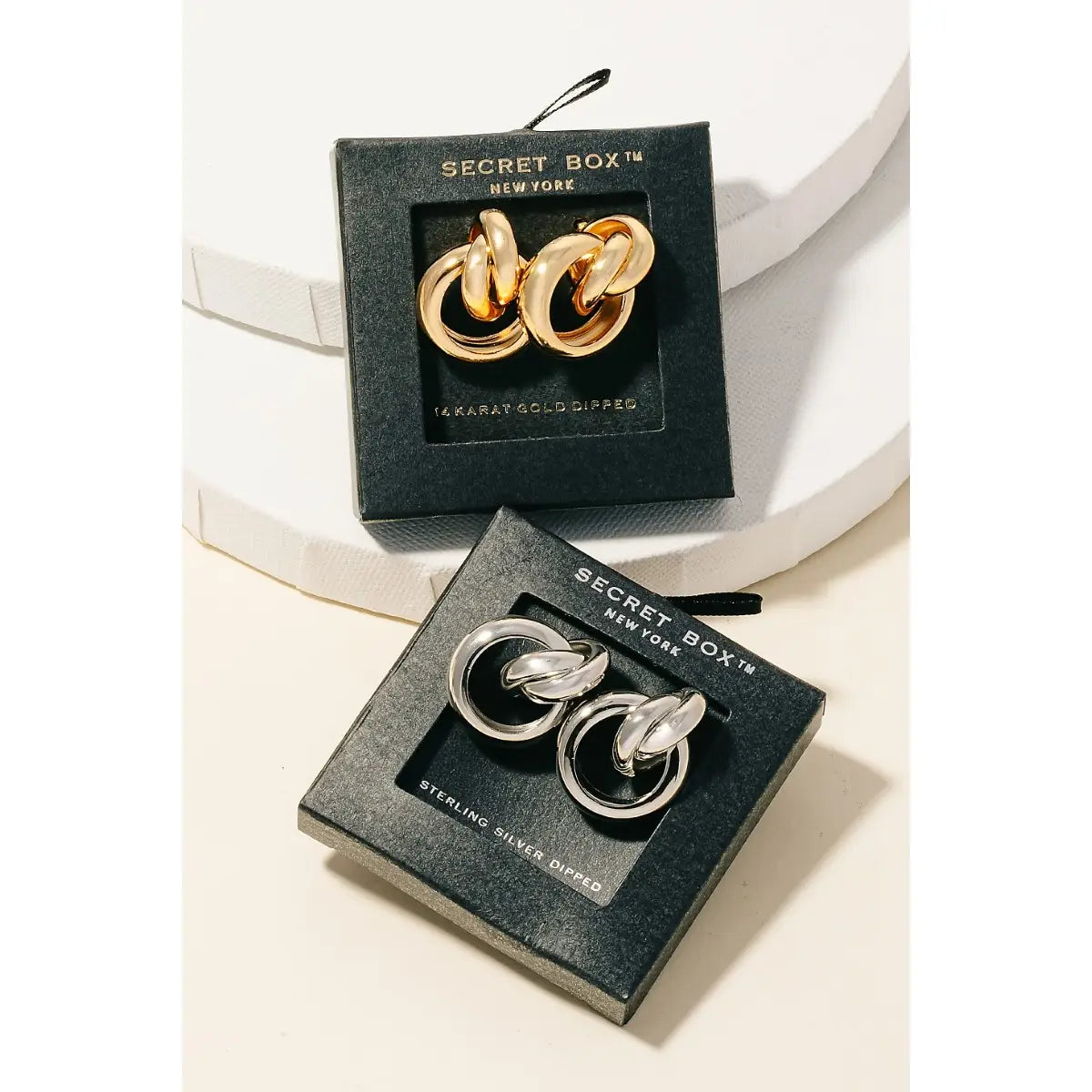 Gold Dipped Tube Door Knocker Earrings