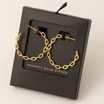 Round Chain Link Hoop Earrings