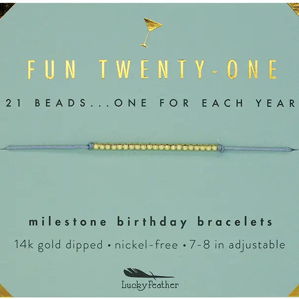 Milestone Birthday Bracelet - Gold - Twenty-One