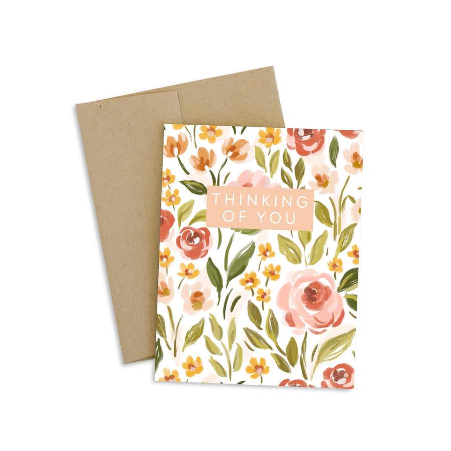 Floral "Thinking Of You" Greeting Card