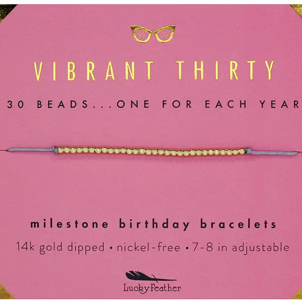 Milestone Birthday Bracelet - Gold - Thirty