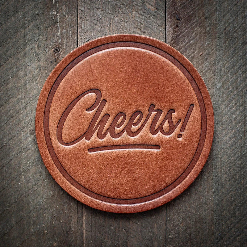 Cheers! Leather Coaster