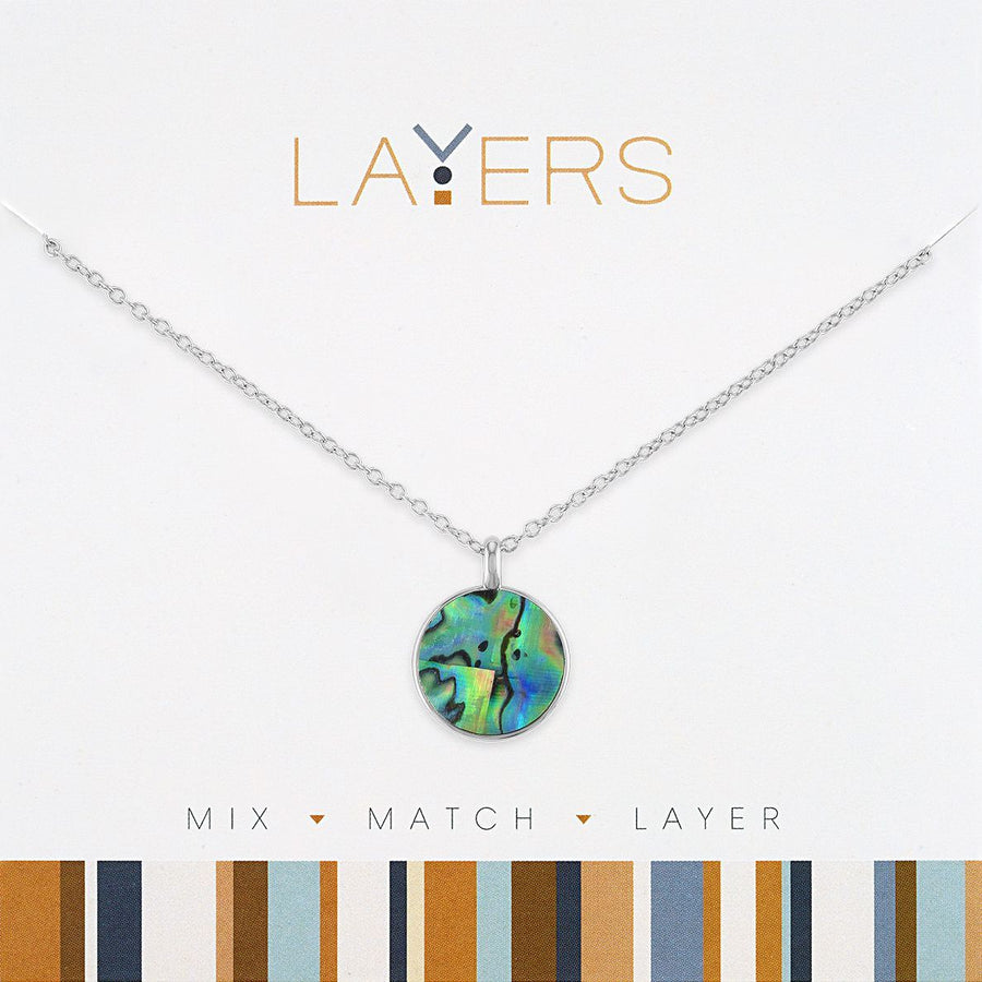 Silver Abalone Layers Necklace