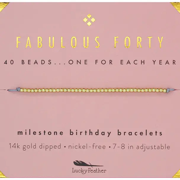 Milestone Birthday Bracelet - Gold - Forty