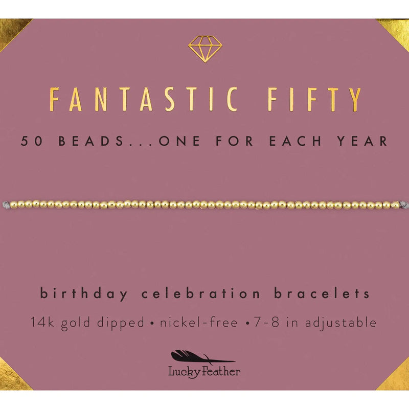 Milestone Birthday Bracelet - Gold - Fifty