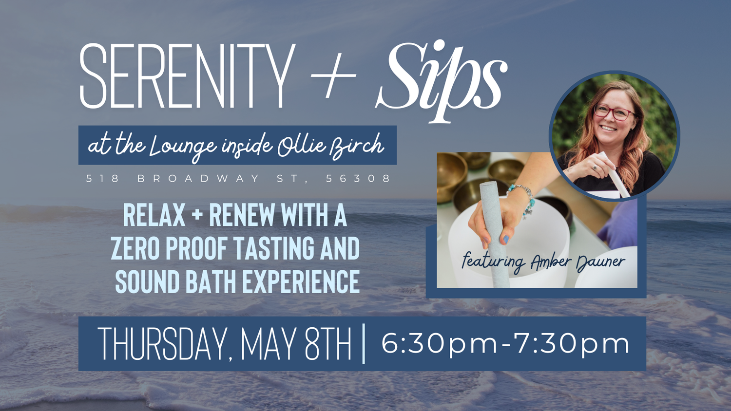 May Serenity + Sips: Sound Bath Experience at Ollie Birch with Amber Dauner