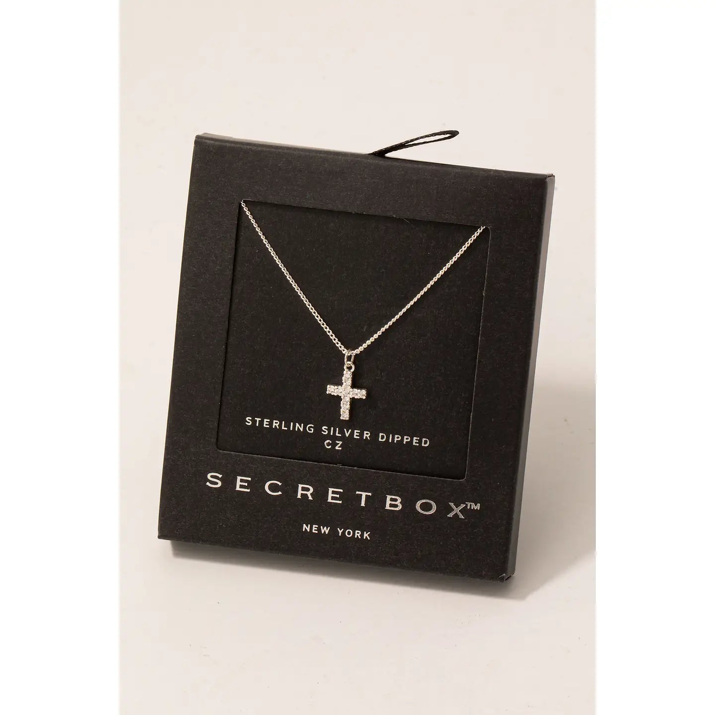 White Gold Dipped Cz Pave Cross Pendant Necklac