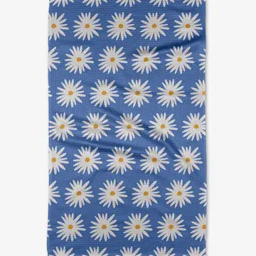 Blue Daisies Tea Towel