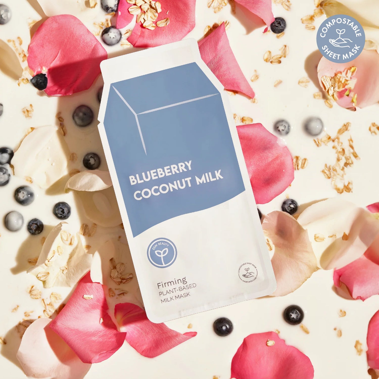 Blueberry Coconut Milk Plant-Based Milk Mask