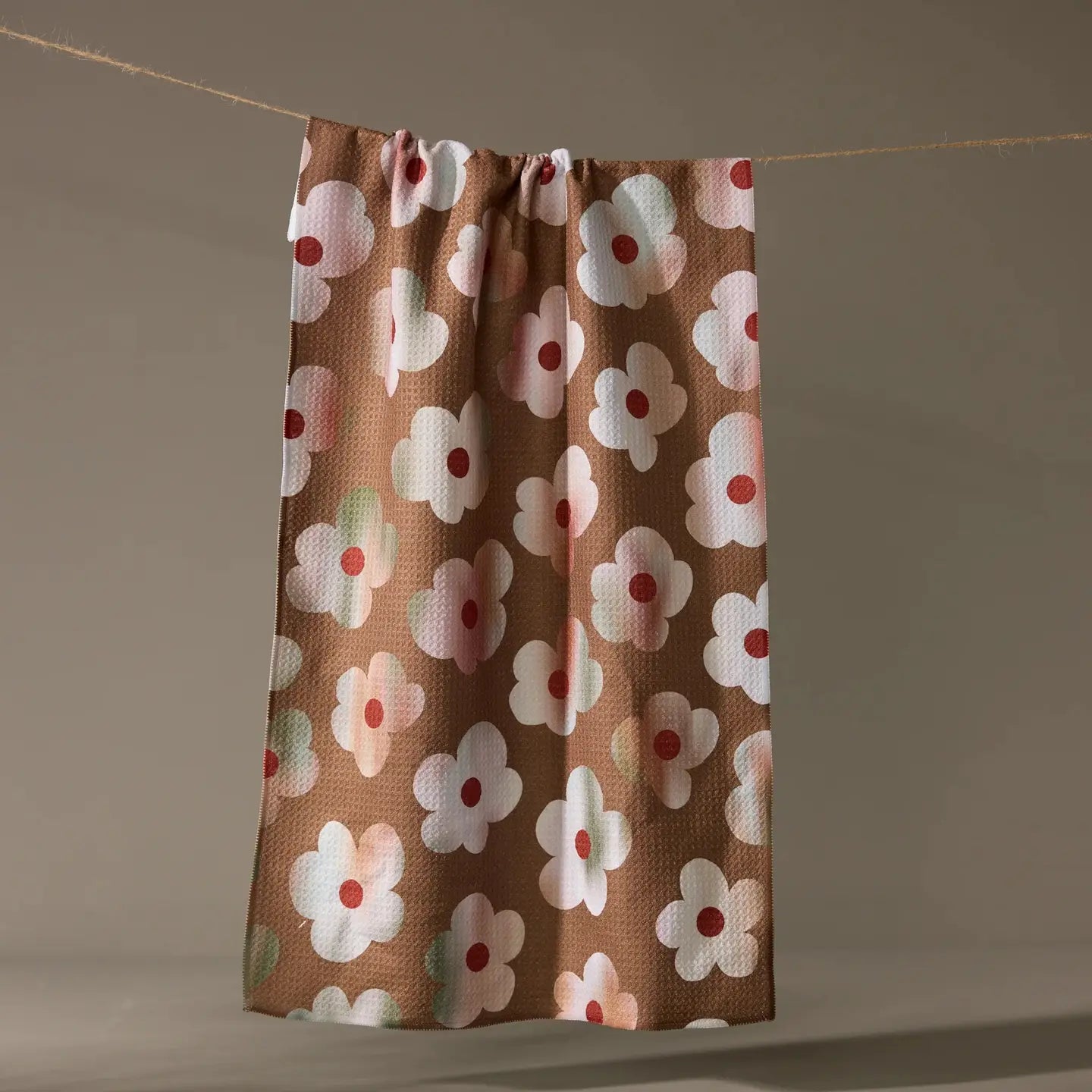 Brushed Bouquet Brown Tea Towel