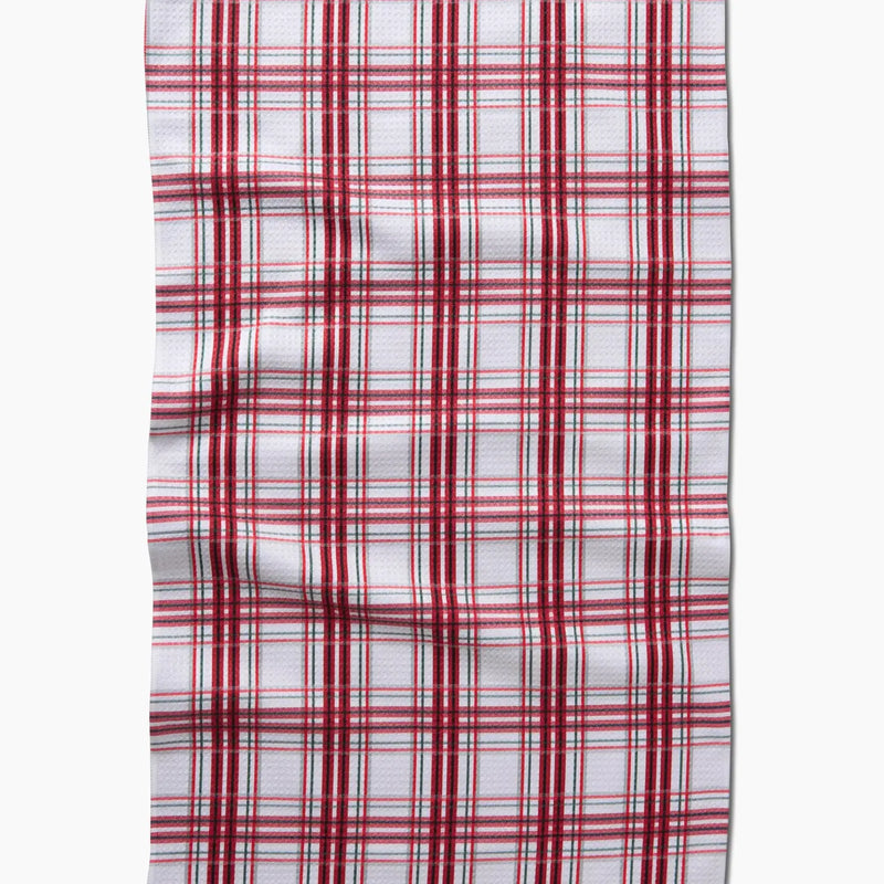 Candy Cane Plaid Tea Towel