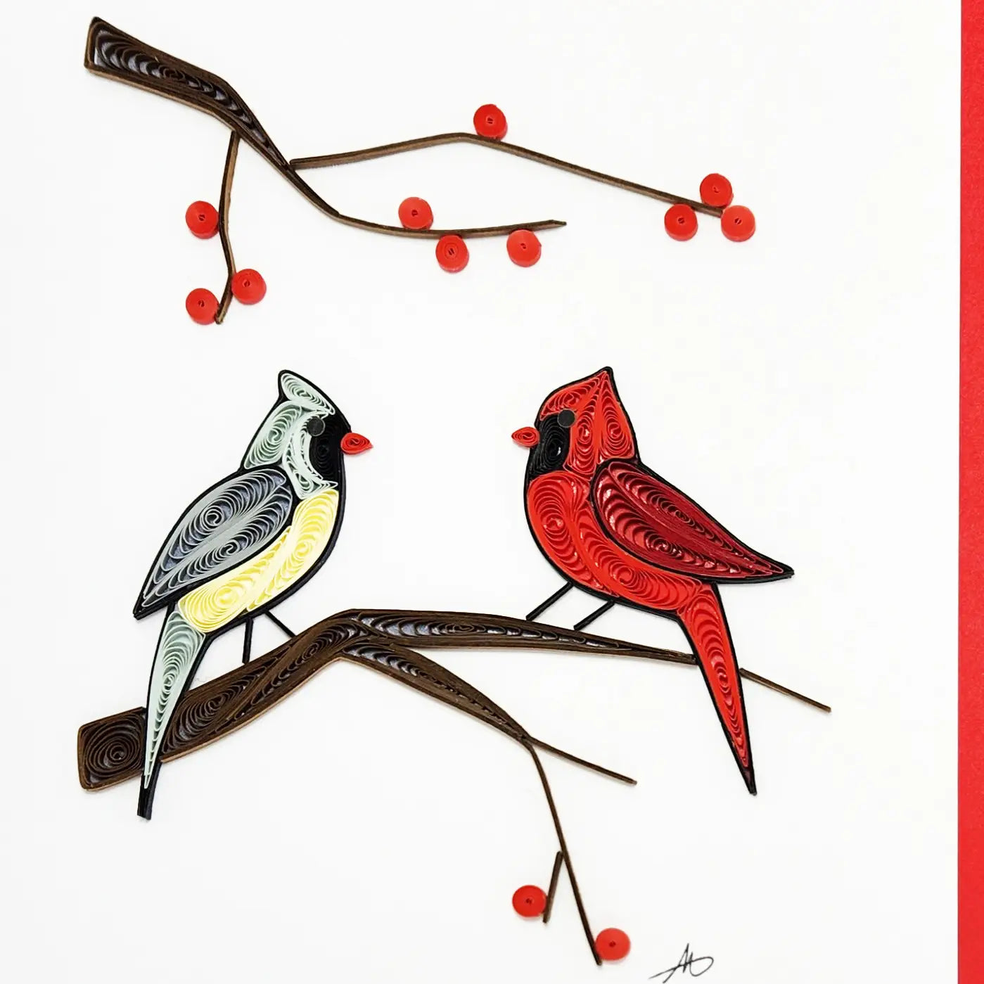 Cardinal Couple - Quilling