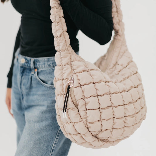 Carmen Quilted Hobo Tote Bag