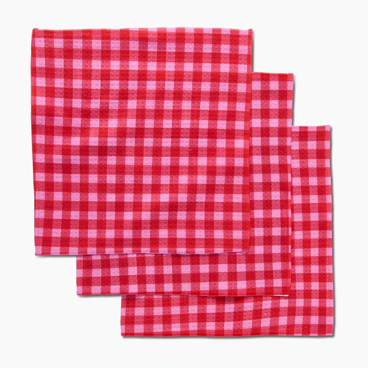 Cherry Gingham Luxe Washcloth Set