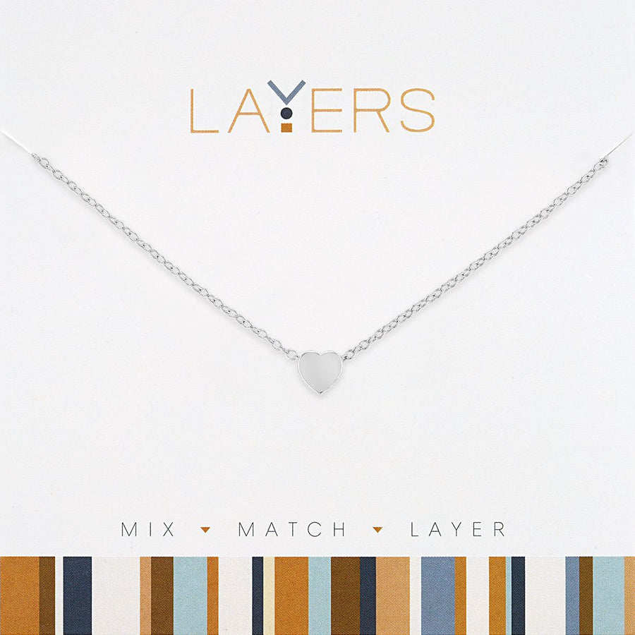 Silver Heart Layers Necklace