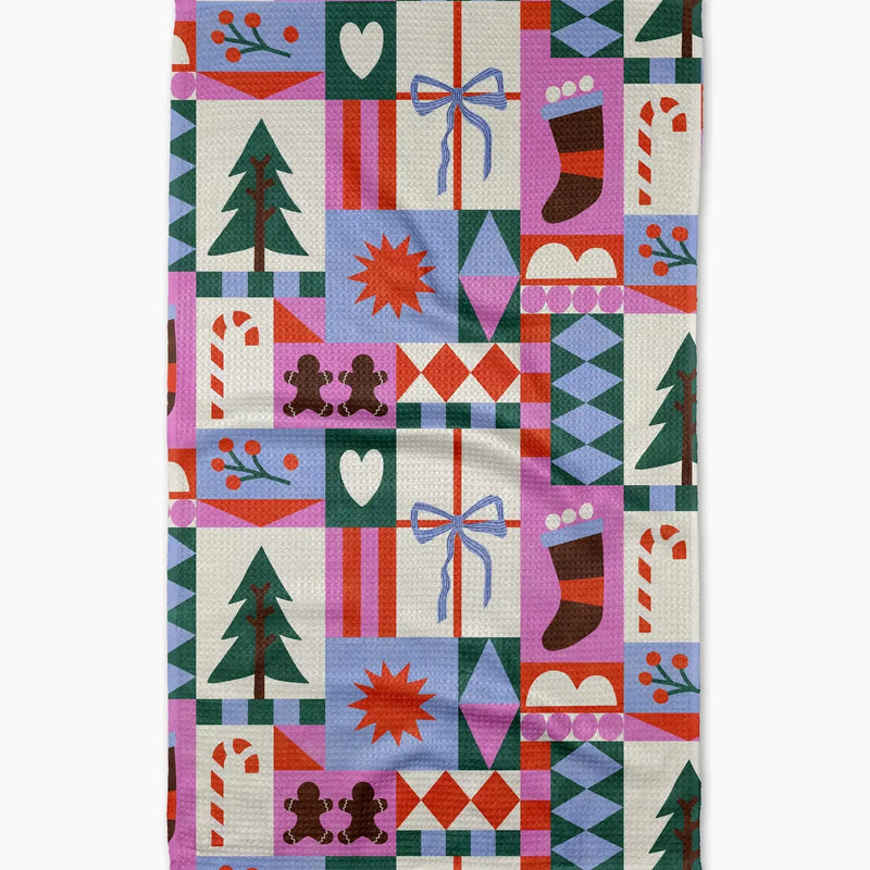 Festive Christmas Quilt Tea Towel