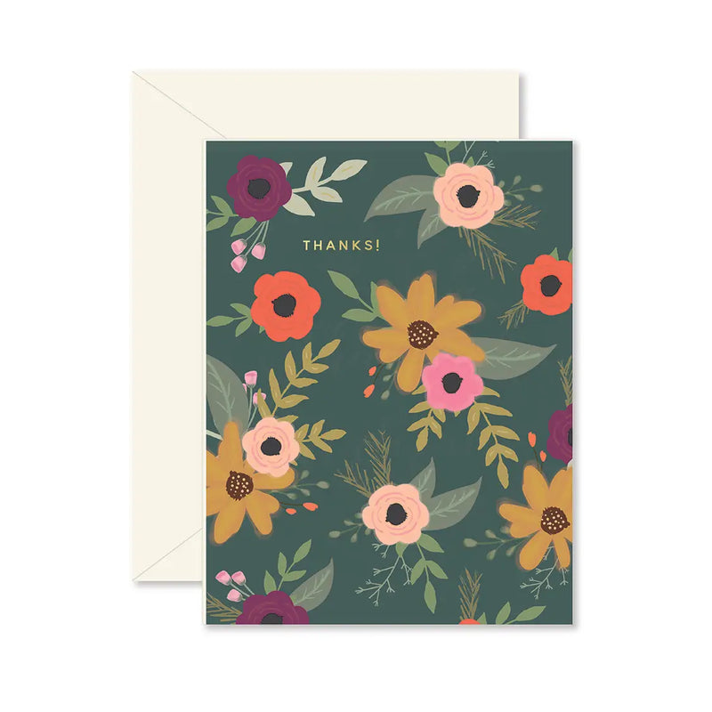 Floral Thanks Greeting Card