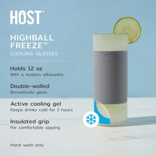 Glass Freeze™ Cooling Highball Glass - Gray