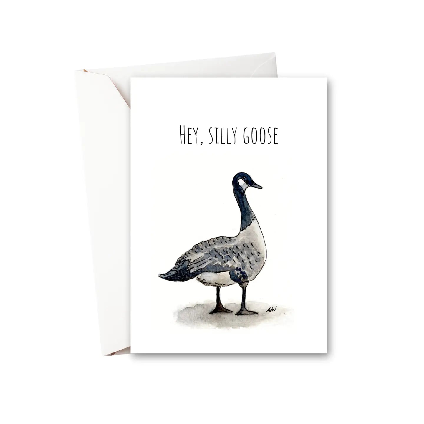 Hey Silly Goose Watercolor Greeting Card