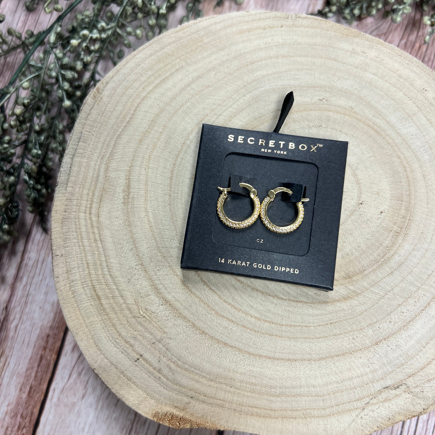 Secret Box Gold Dipped Hoop Earrings