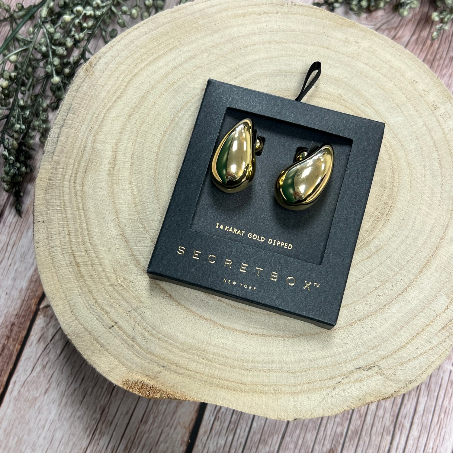 Gold Dipped Thick Tear Drop Earrings