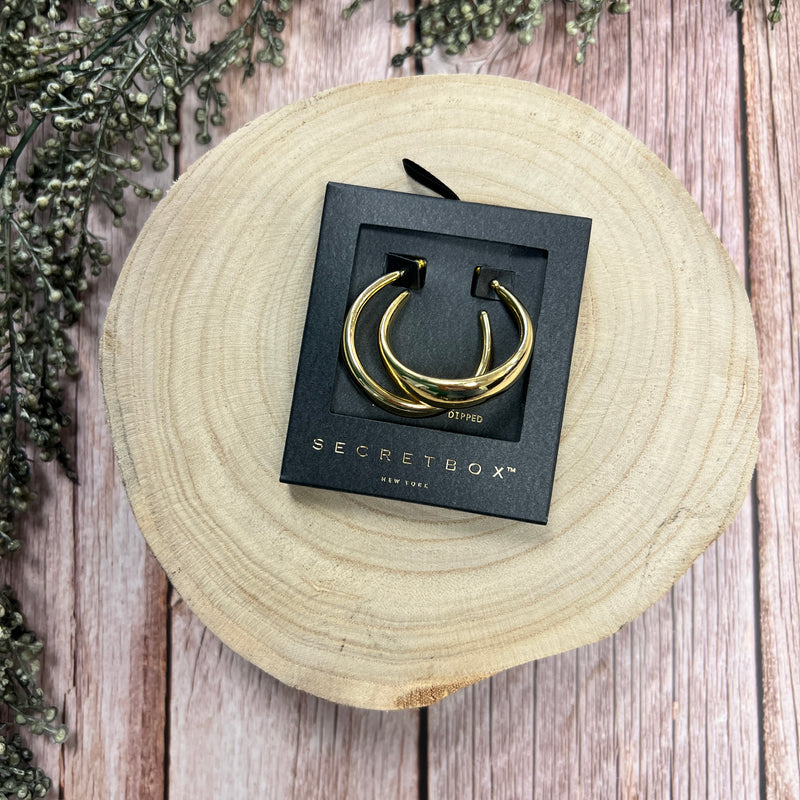 Secret Box Beveled Hoop Earrings