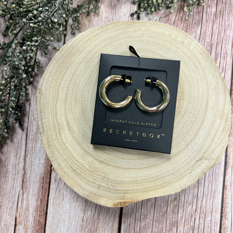 Secret Box Tube Hoop Earrings