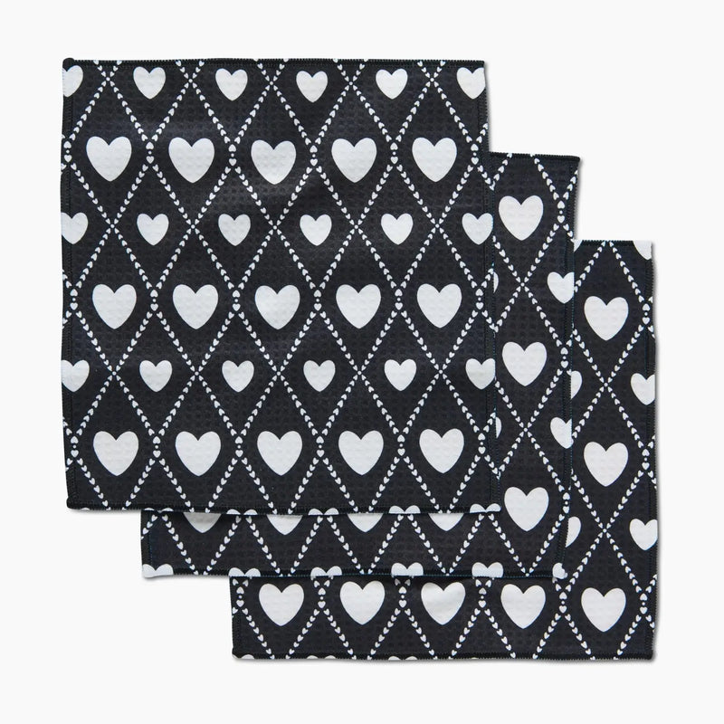 Onyx Love Lattice Luxe Washcloth Set