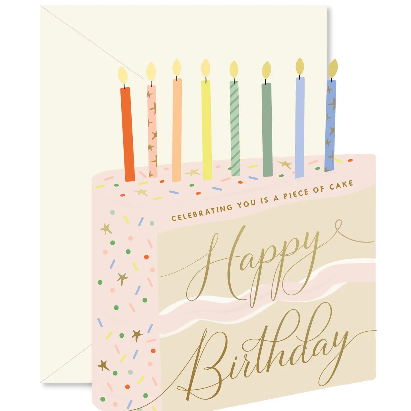 Piece of Cake Die-Cut Folded Greeting Card