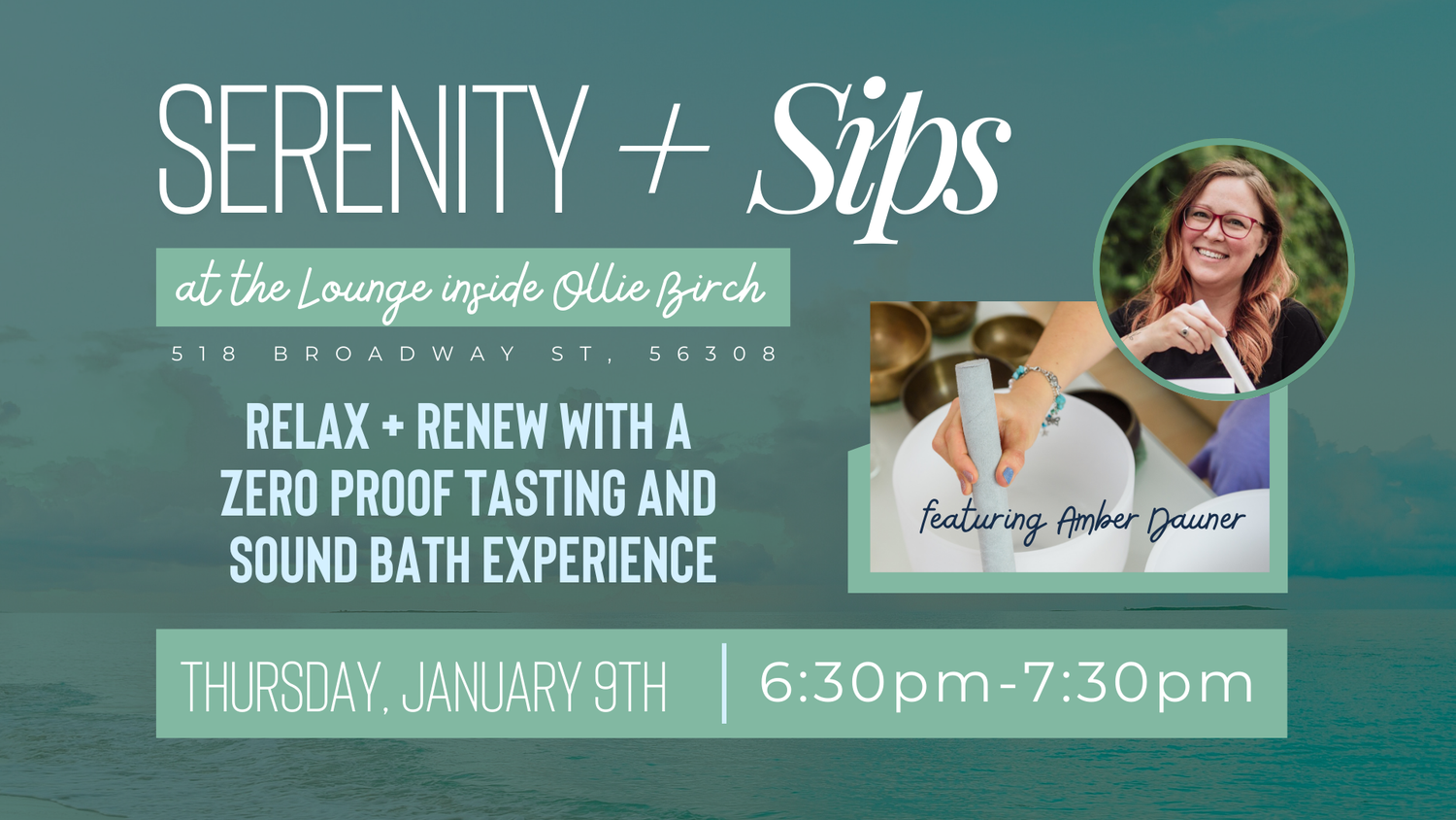 January Serenity + Sips: Sound Bath Experience at Ollie Birch with Amber Dauner