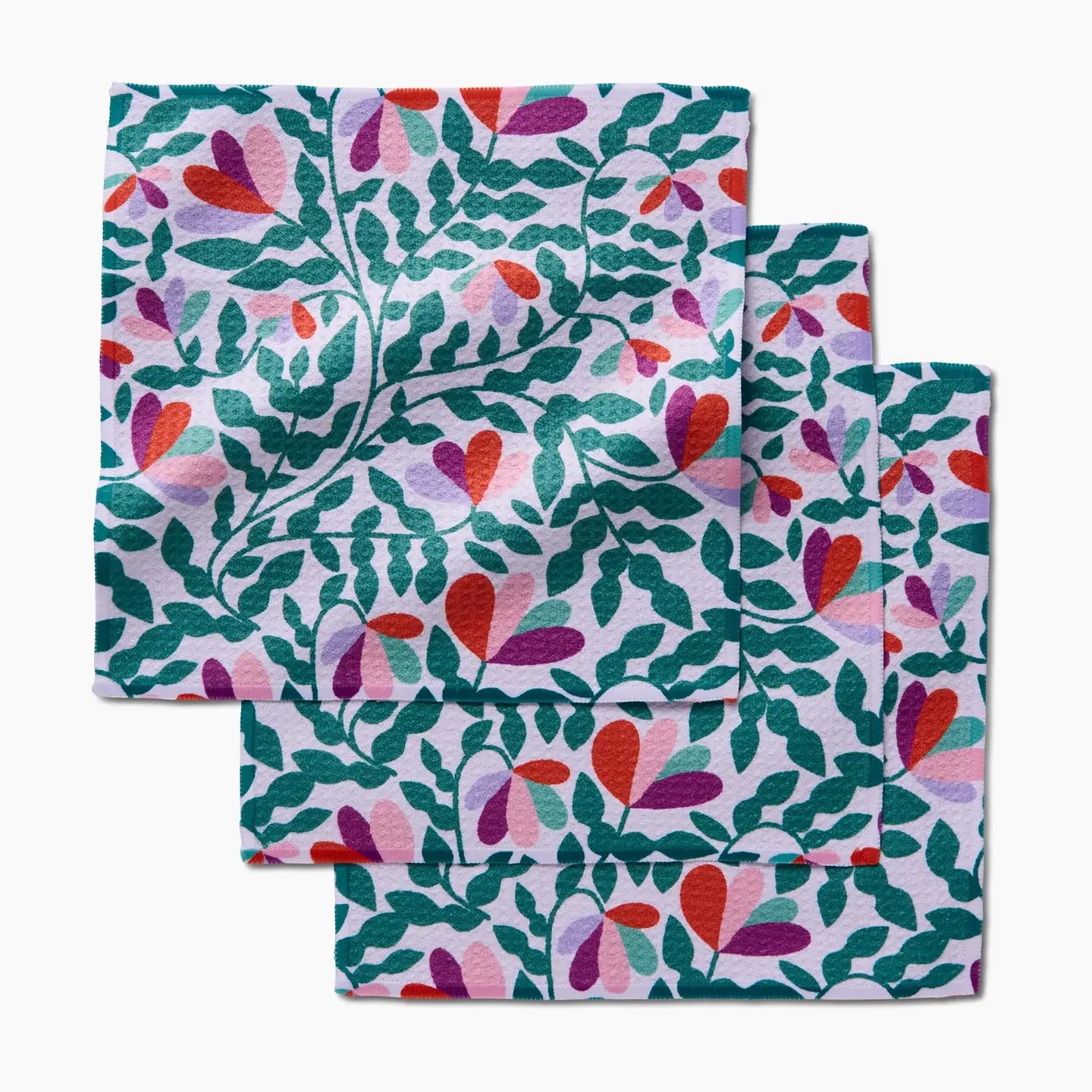 Spring Wavy Leaves Dishcloth Set