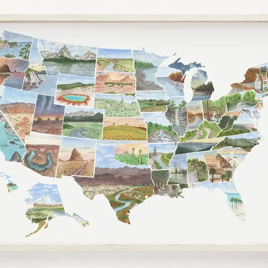 US Watercolor Map