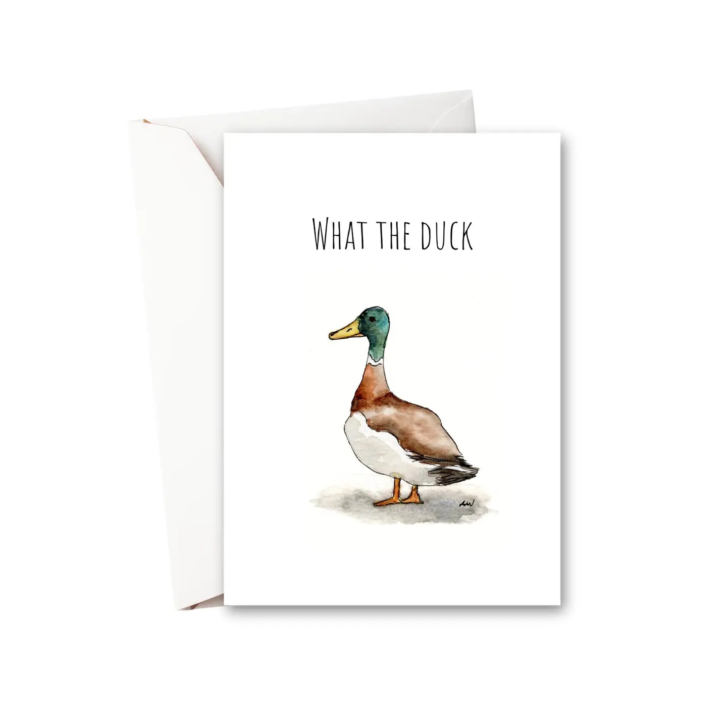 What the Duck Watercolor Greeting Card