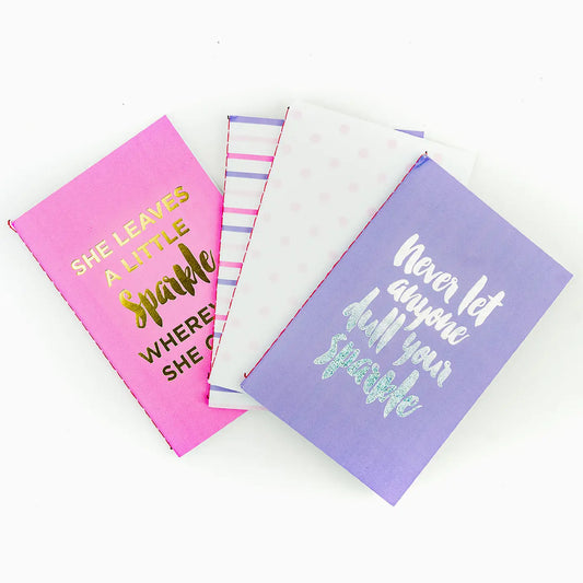 Mini Notebook Set - Sparkle Assortment - 4 Piece Set