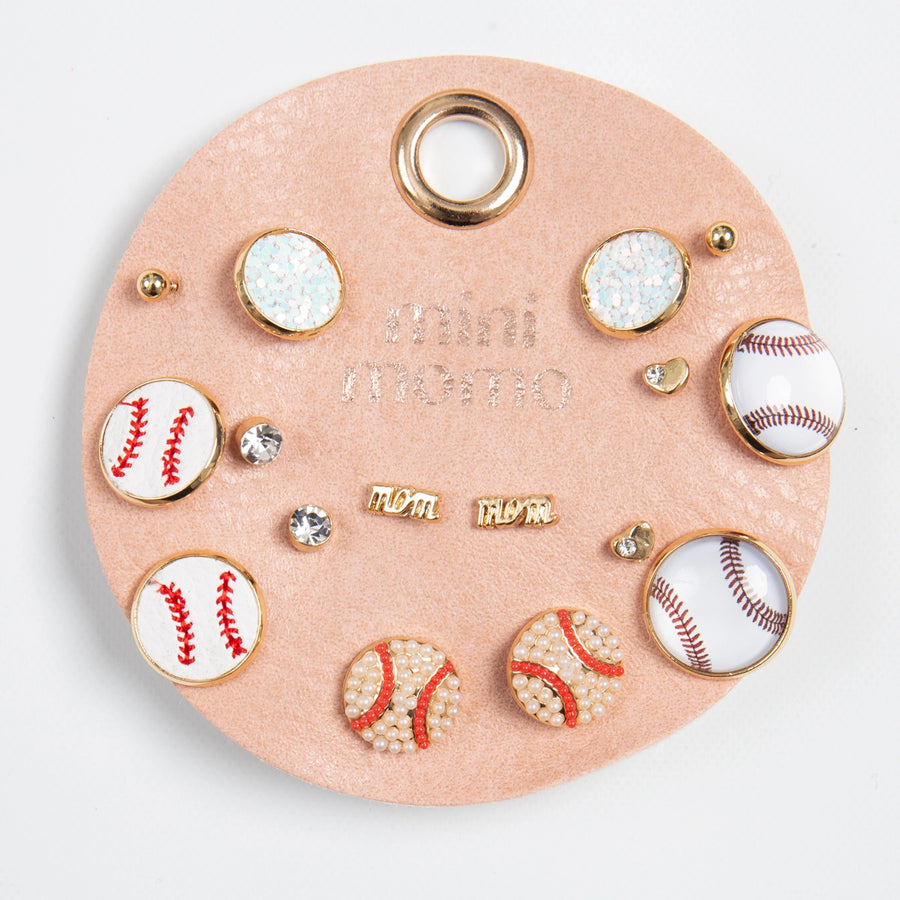 Baseball Stud Earrings Set