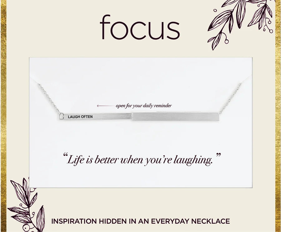 "Laugh Often" Silver Focus Necklace