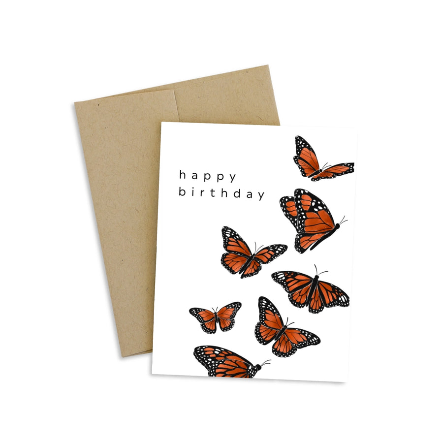 Flying Butterflies "Happy Birthday" Greeting Card