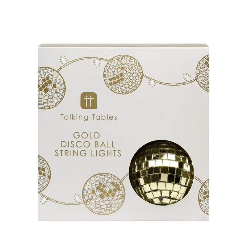 Gold Disco Ball String Lights