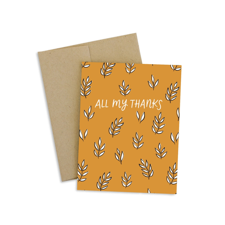 "All My Thanks" Greeting Card