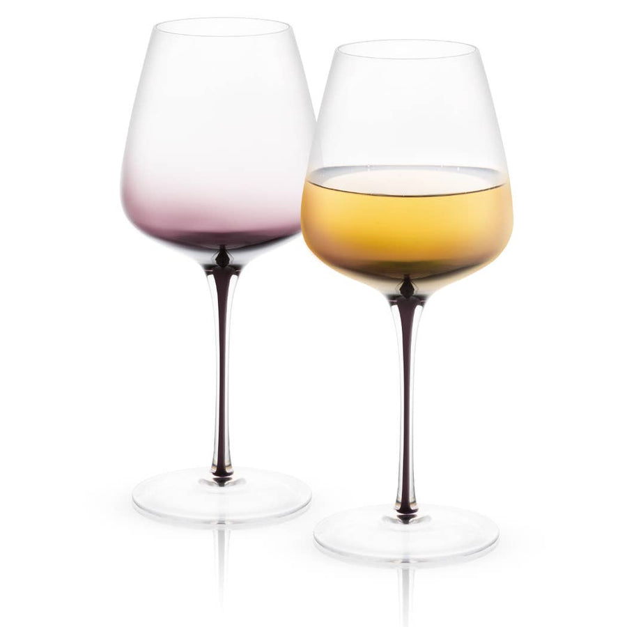 Black Swan Crystal Wine Glasses, Set of 2